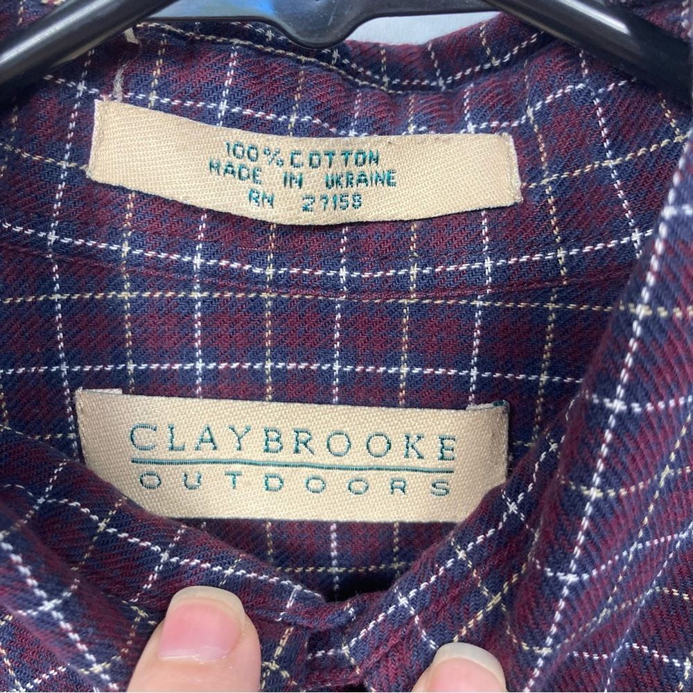 Claybrooke Outdoors Light Flannel Button Down Long Sleeve Men’s Shirt M Pocket - Picture 7 of 11